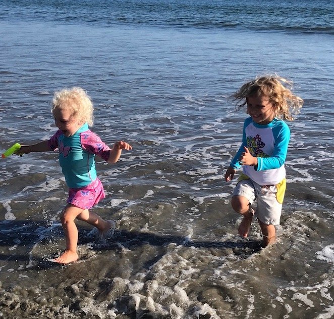 Girls Running Avila Beach