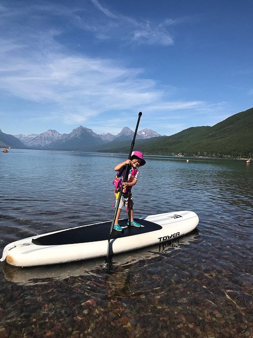 paddleboarding GNP Things to Put On a Bucket List Swimming and Paddle boarding Glacier National park