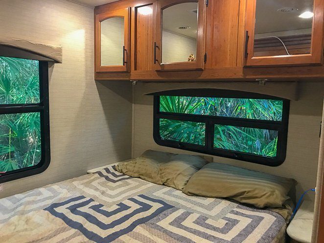 RV bedroom and comforter