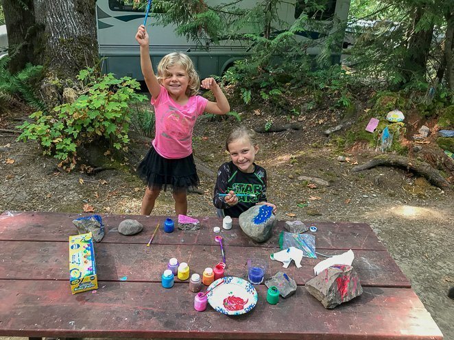 World School Outside Painting Rocks