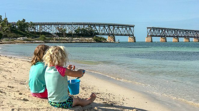 Florida Keys Beaches - Making sand Castles at Bahia Honda State Park