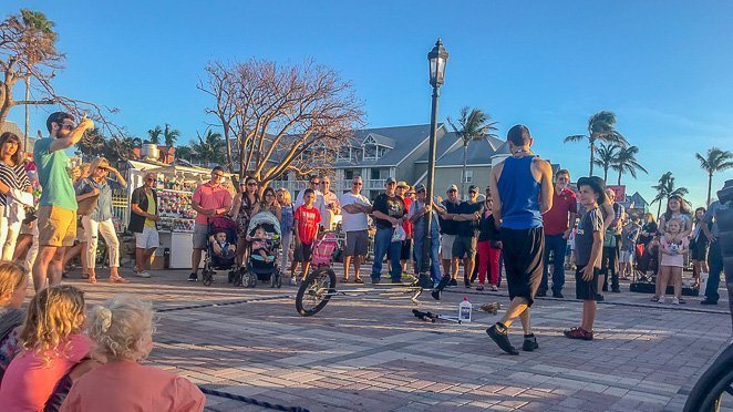 Key West family vacation - Street performers at Mallory Square