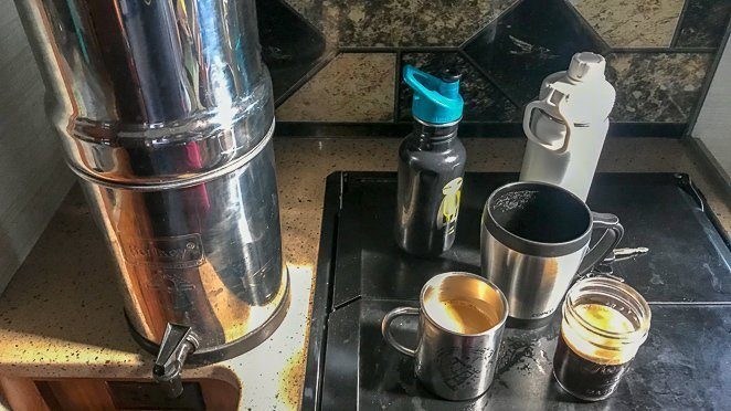 Living in a travel trailer full time with a Berkey