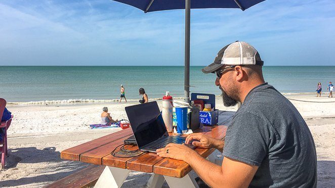 RV Internet Options at the beach