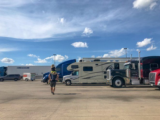 Free RV parking at truck stops