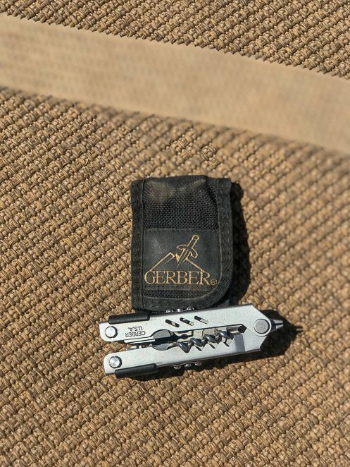 Camping tool kit with a Gerber