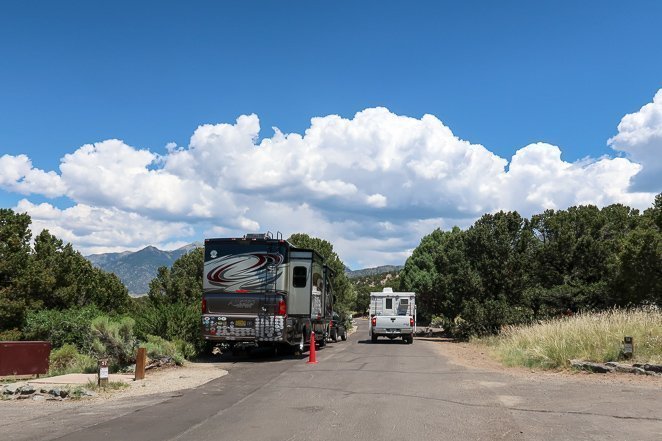 Big Rigs camping at Pinon Flats campground Big Rigs camping at Pinon Flats campground