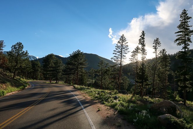 Drive down Bear Lake Road at Sunset