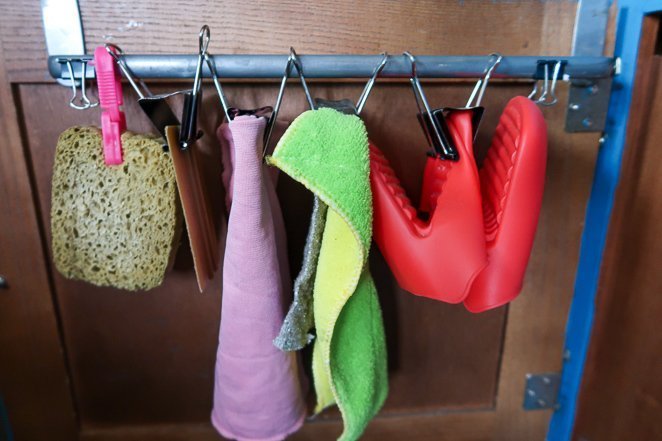 Kitchen Rag Holder RV kitchen storage ideas