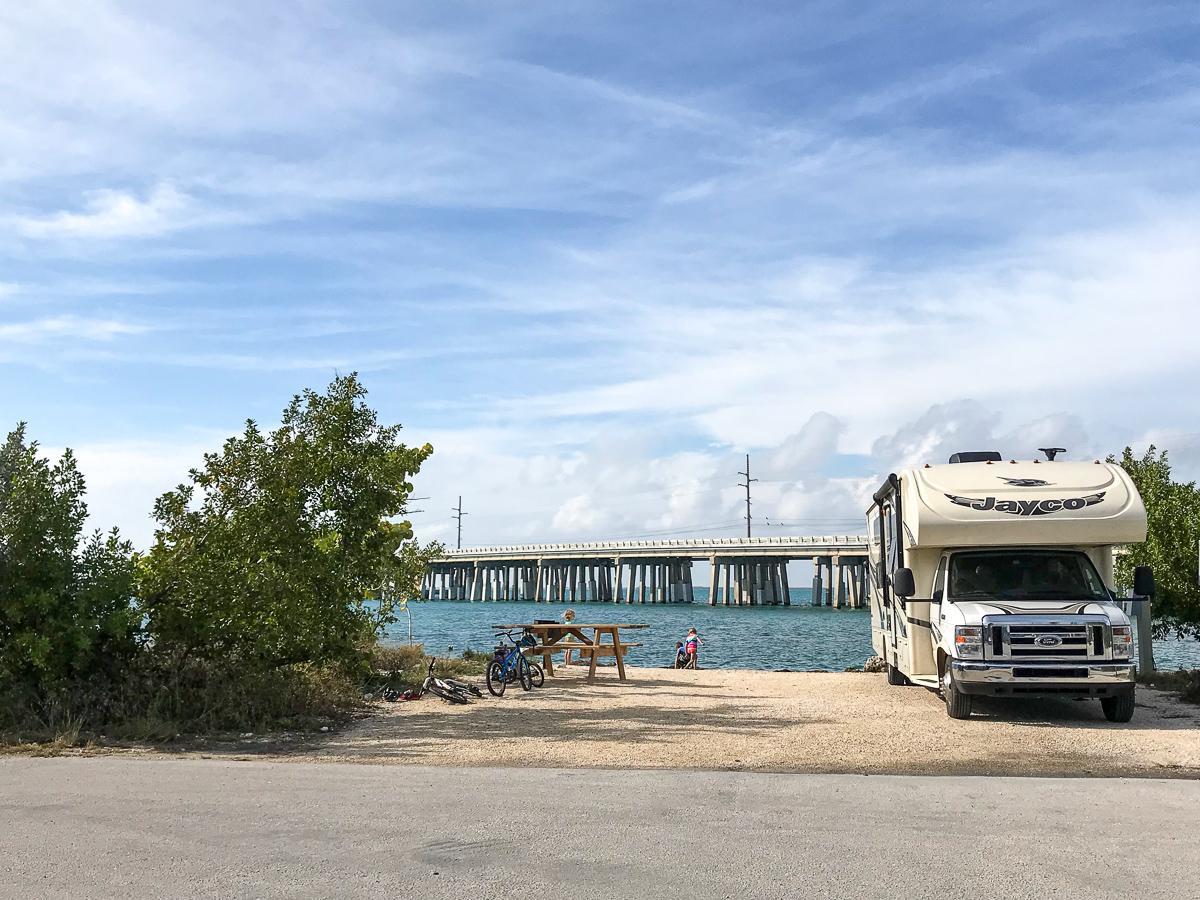 RV power with a surge protector at Bahia Honda State Park