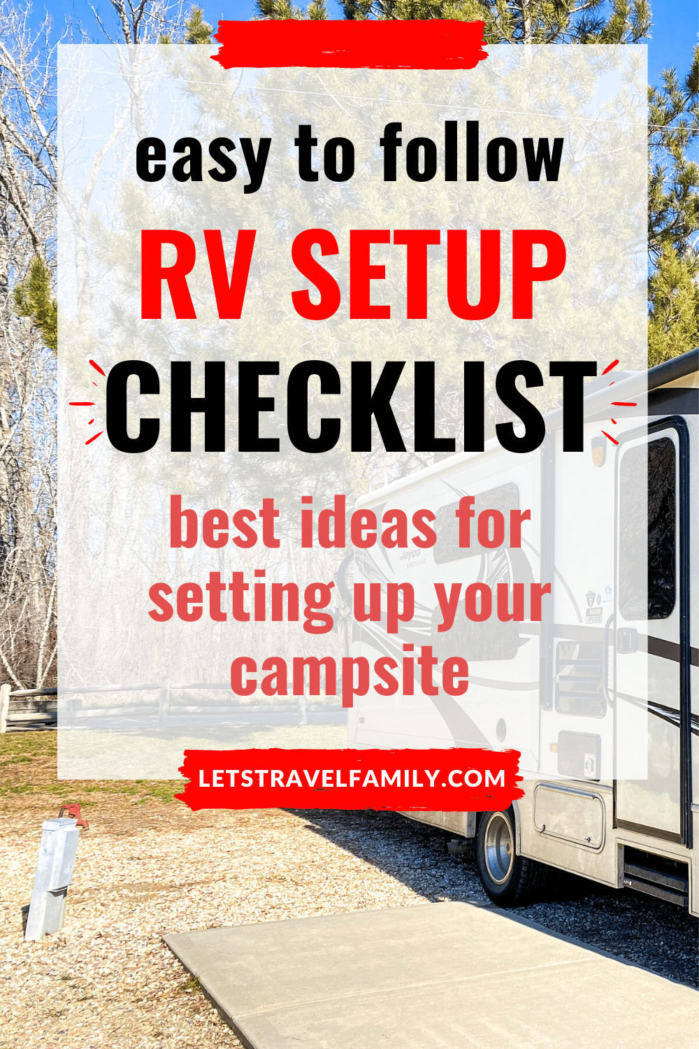 RV Setup Checklist - How to easily set up your RV