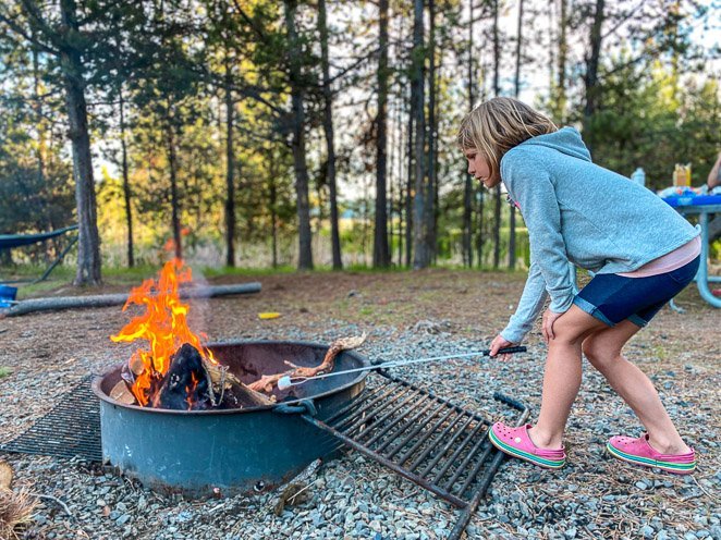 Roasting Sticks over the Campfire