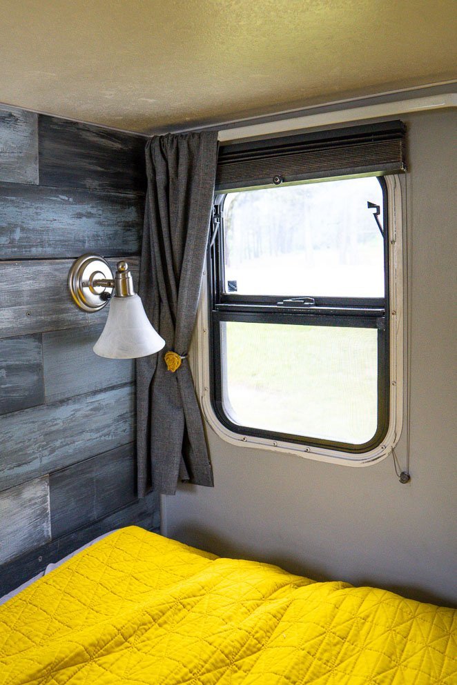 Curtains in the RV bedroom Curtains in the RV bedroom