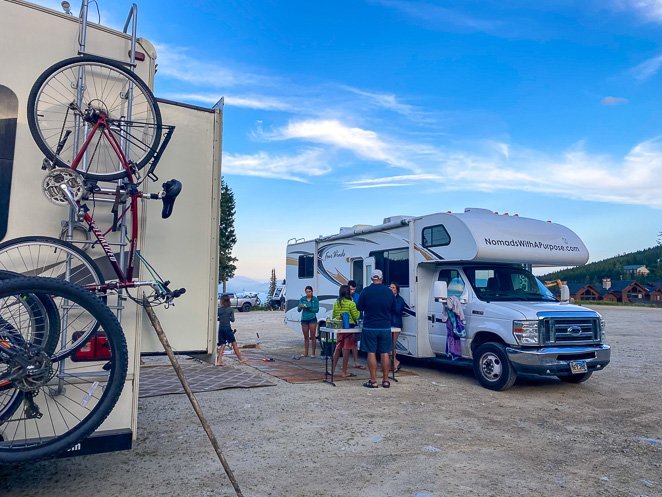 Schweitzer Mountain Resort RV dry camping with friends