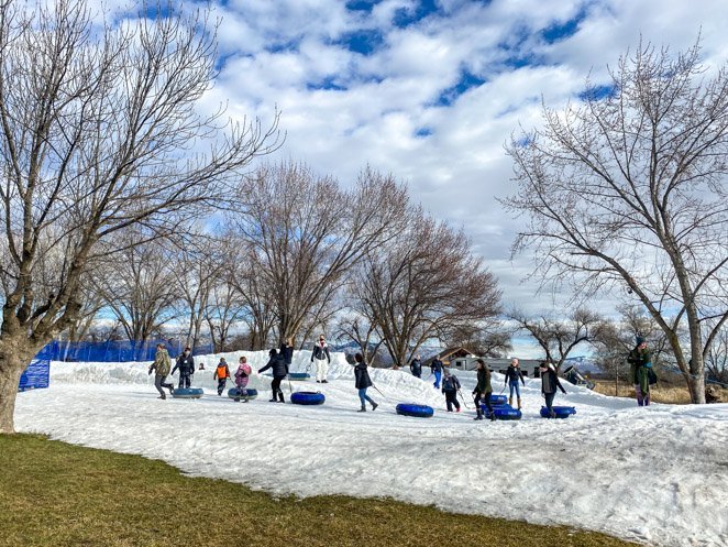 Tubing in Eagle Island State Park Winter