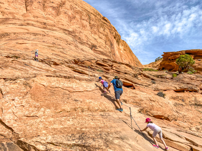 Cables on the Corona Arch Hike in BLM Land