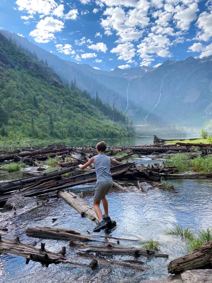 Glacier National park with teen