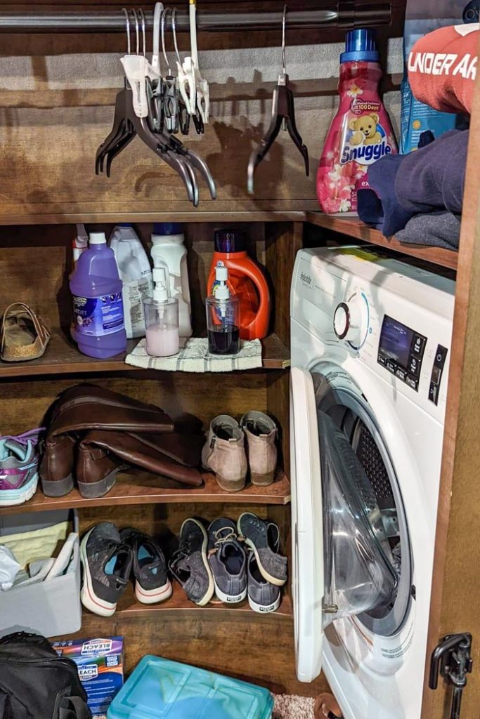 RV closet organization ideas and washer