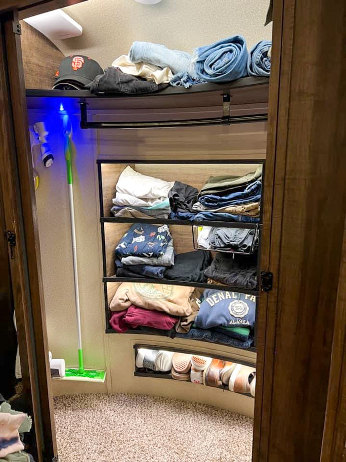 RV storage ideas for clothes