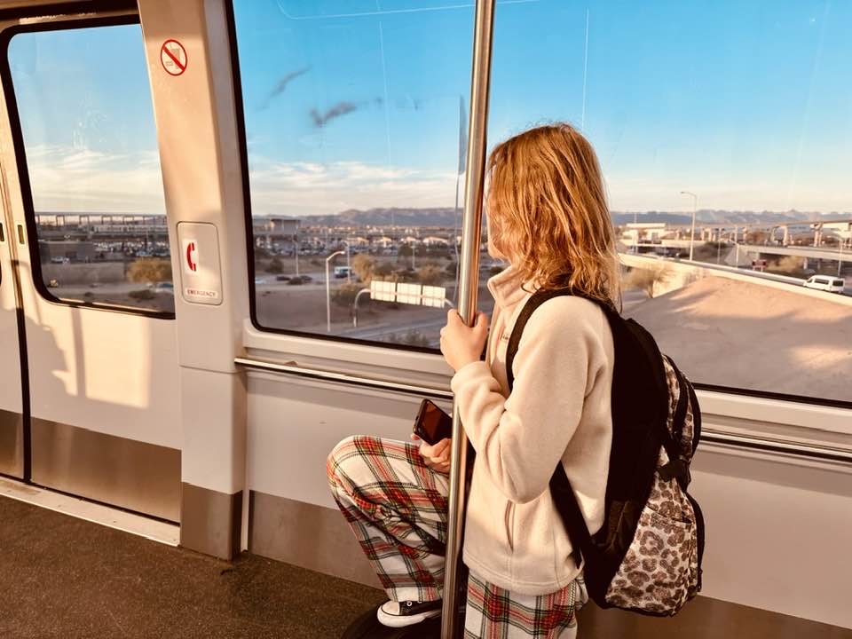 Phoenix with teens light rail and transportation