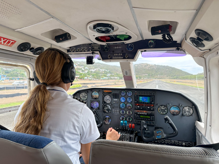 Flying to Culebra on a small plane